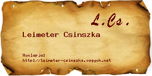 Leimeter Csinszka névjegykártya